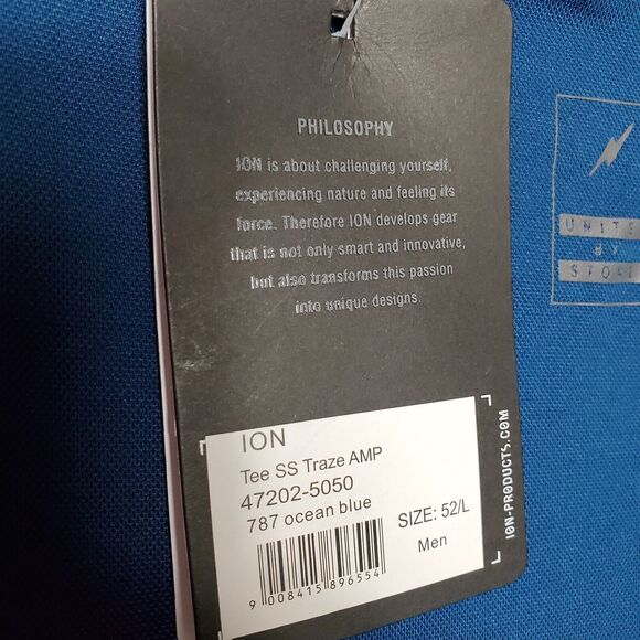 Bikewear ION Surfing Elements Tee SS Traze Amp Ocean Blue Size LARGE - Picture 5 of 10